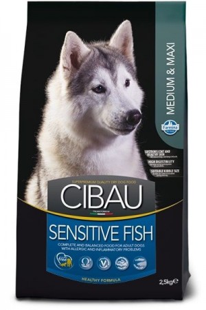Cibau Dog M/L Sensitive with Fish - sausā barība suņiem 12kg